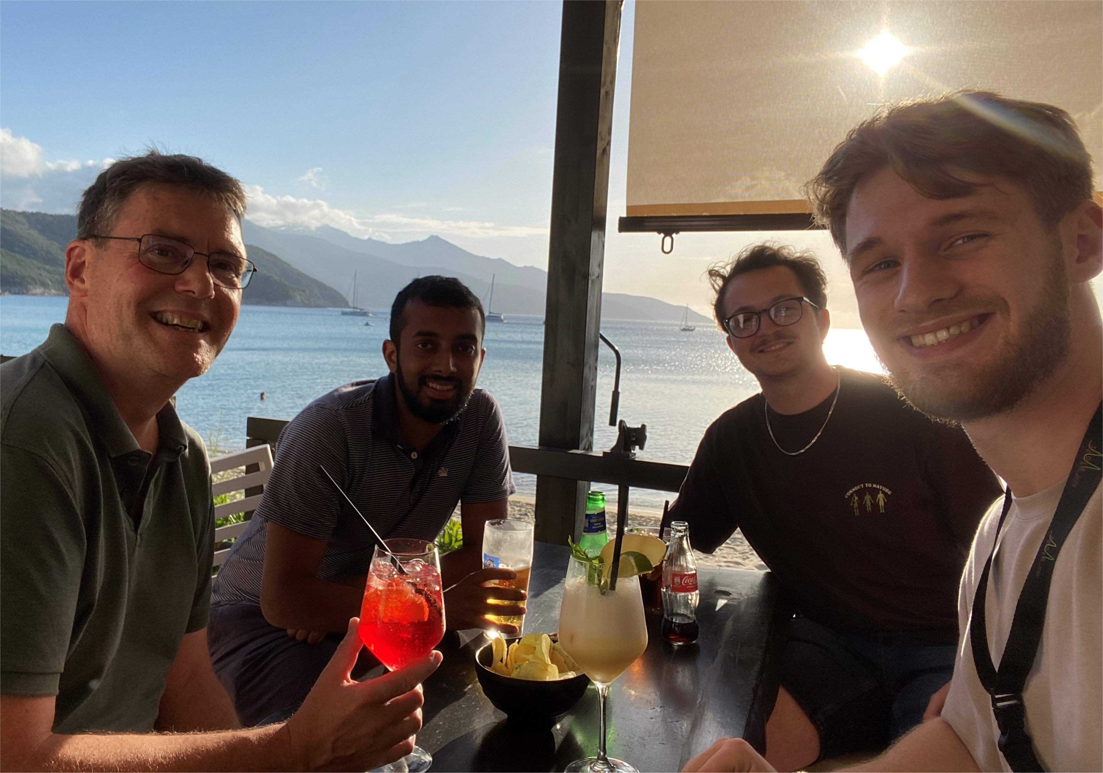 Tim, Joel, Tommy and Alfie on the isle of Elba during the ICOLS conference (June 2025)